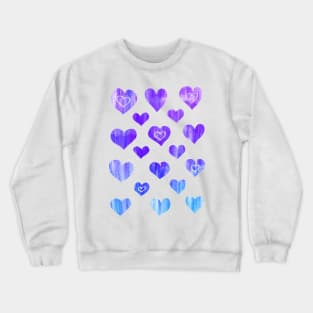 Painted Purple Hearts Crewneck Sweatshirt